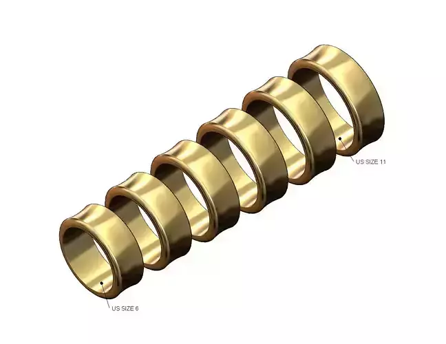 Wide 8mm concave wedding band US sizes 6to11