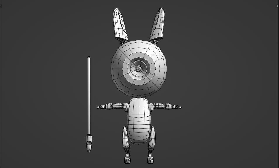 Lap 1 bunny rig Low-poly 3D model_5