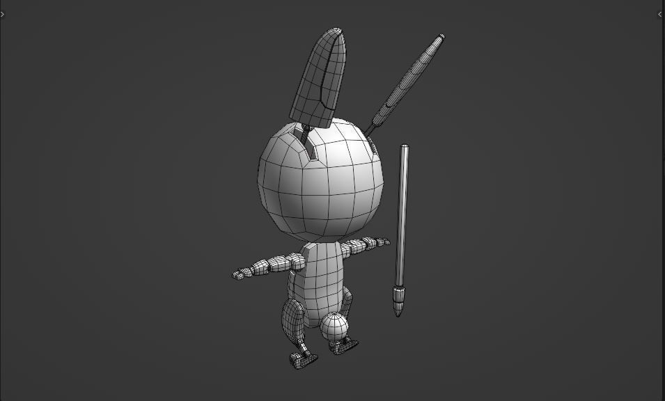 Lap 1 bunny rig Low-poly 3D model_7