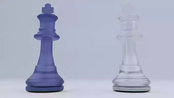 King Frosted Glass Chess Pieces