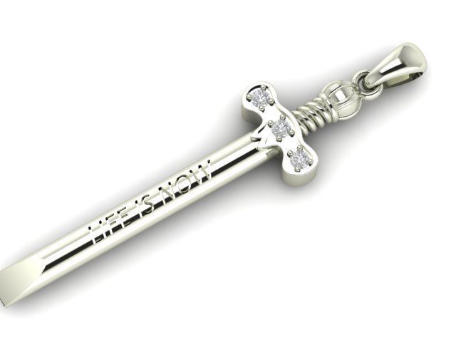 SWORD pendant 3D print model_8