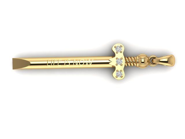 SWORD pendant 3D print model_3