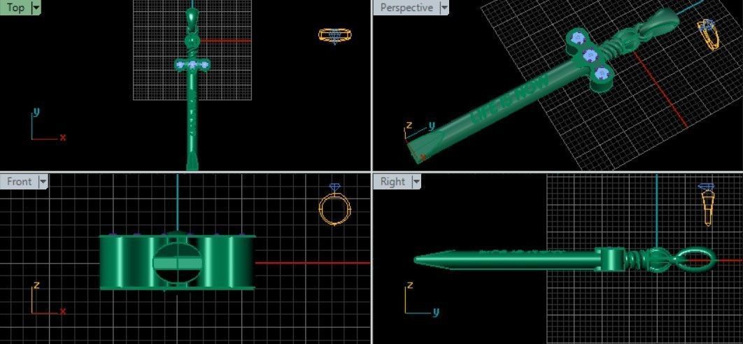 SWORD pendant 3D print model_1