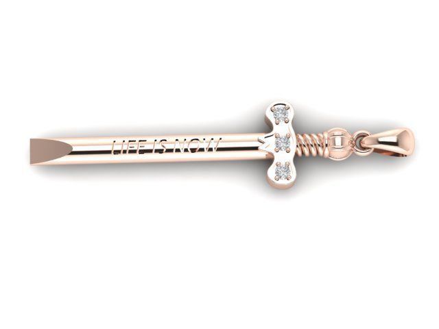 SWORD pendant 3D print model_6