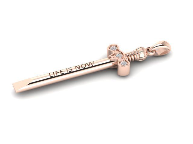 SWORD pendant 3D print model_5