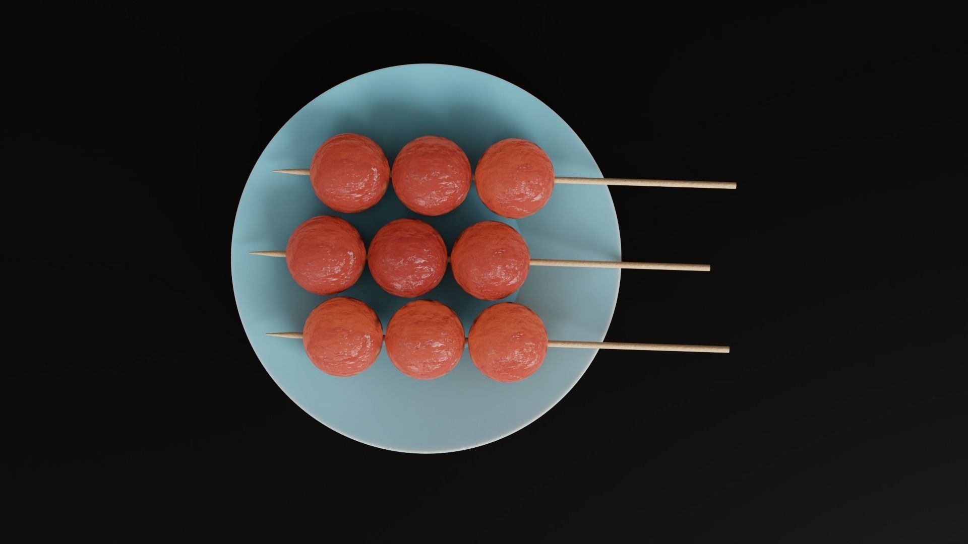 Skewered Grilled Meatball With Sauce 3D model_11