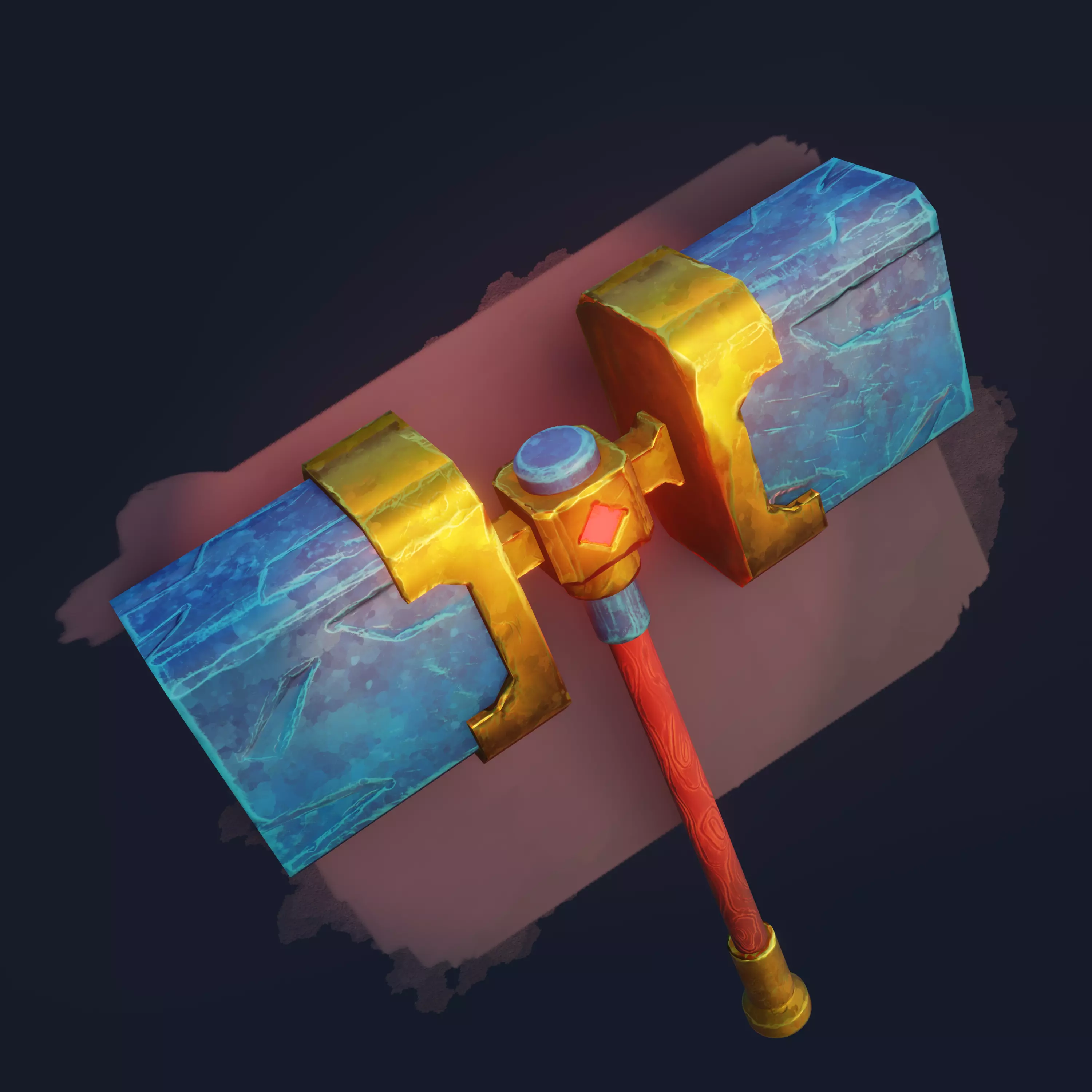 Stylized Hammer Game Ready  Low-poly 3D model_0