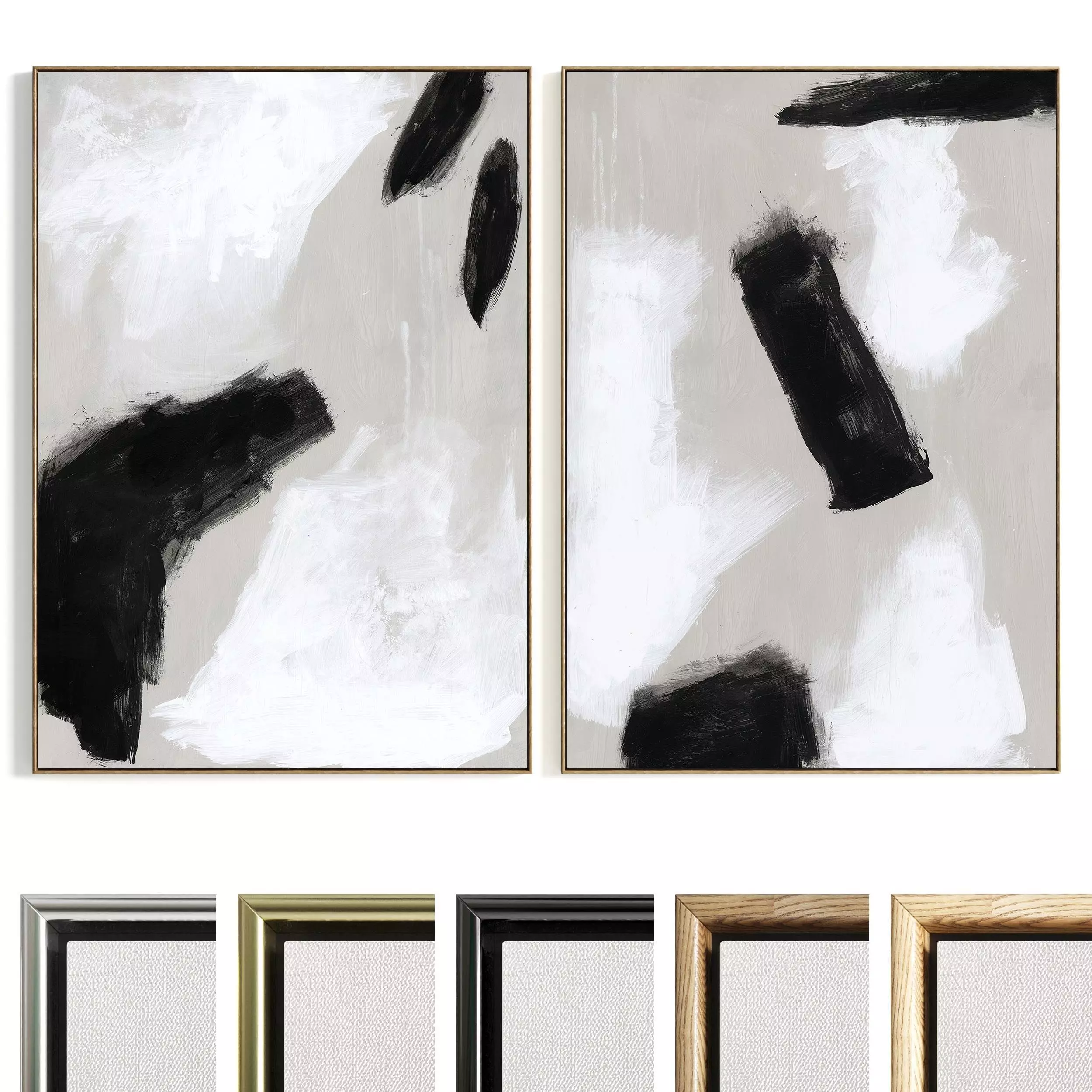 Plaster Two Photo Frame 468 Low-poly 3D model_0