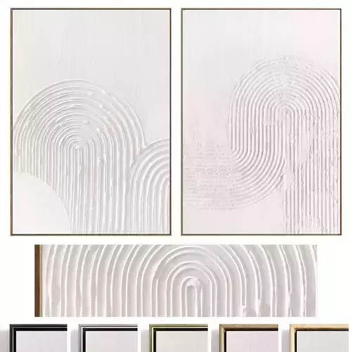 Plaster Two Photo Frame 470 Low-poly 3D model