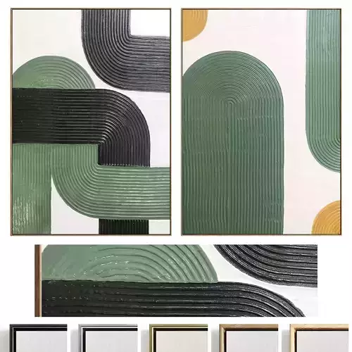 Plaster Two Photo Frame 471 Low-poly 3D model