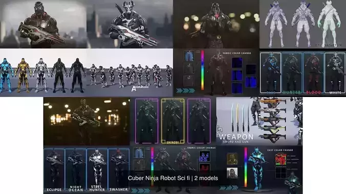 Cuber Ninja Robot Sci fi