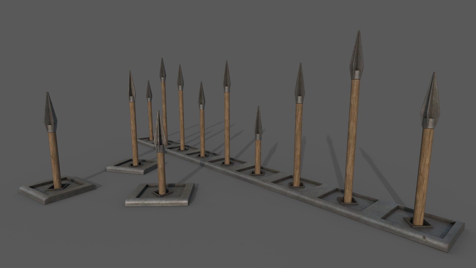 Piercing-Cutting Traps Low-poly 3D model_7