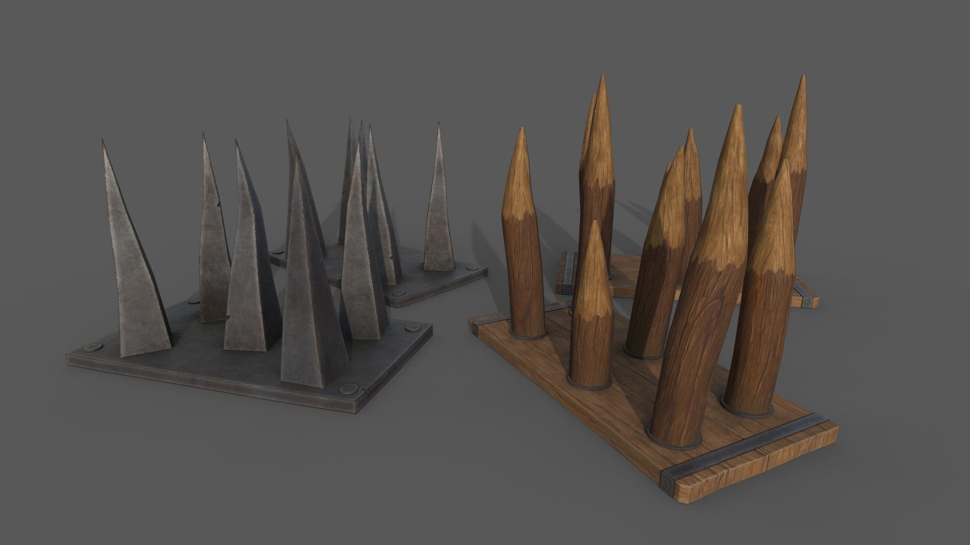 Piercing-Cutting Traps Low-poly 3D model_5