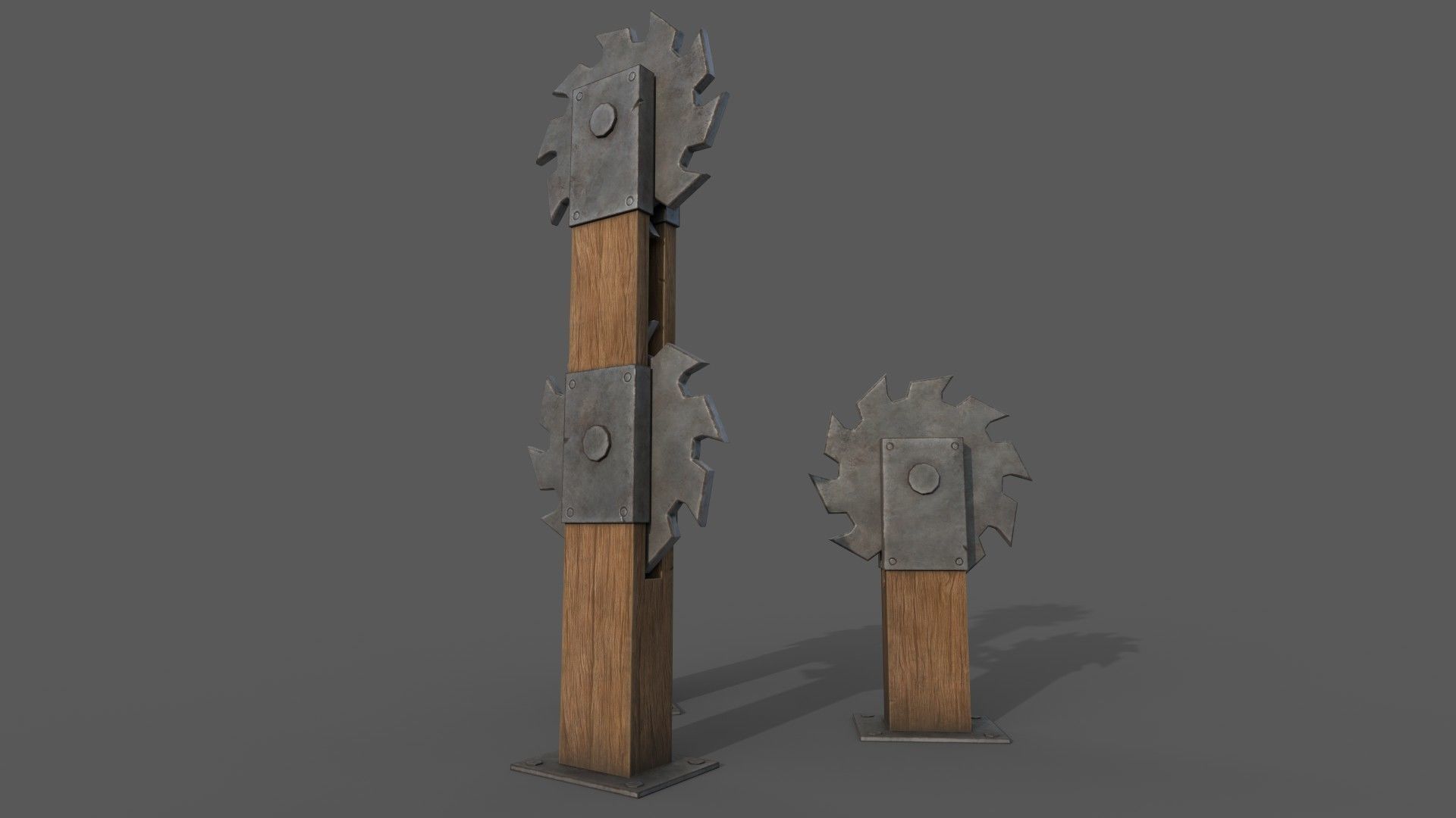 Piercing-Cutting Traps Low-poly 3D model_4