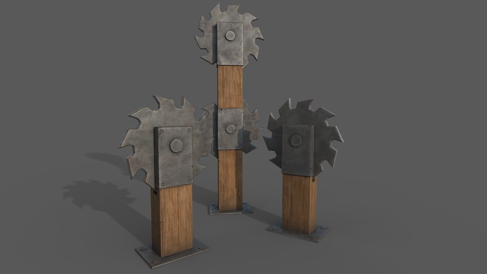 Piercing-Cutting Traps Low-poly 3D model_3