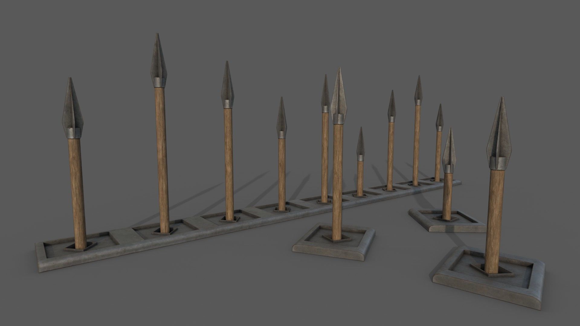 Piercing-Cutting Traps Low-poly 3D model_8