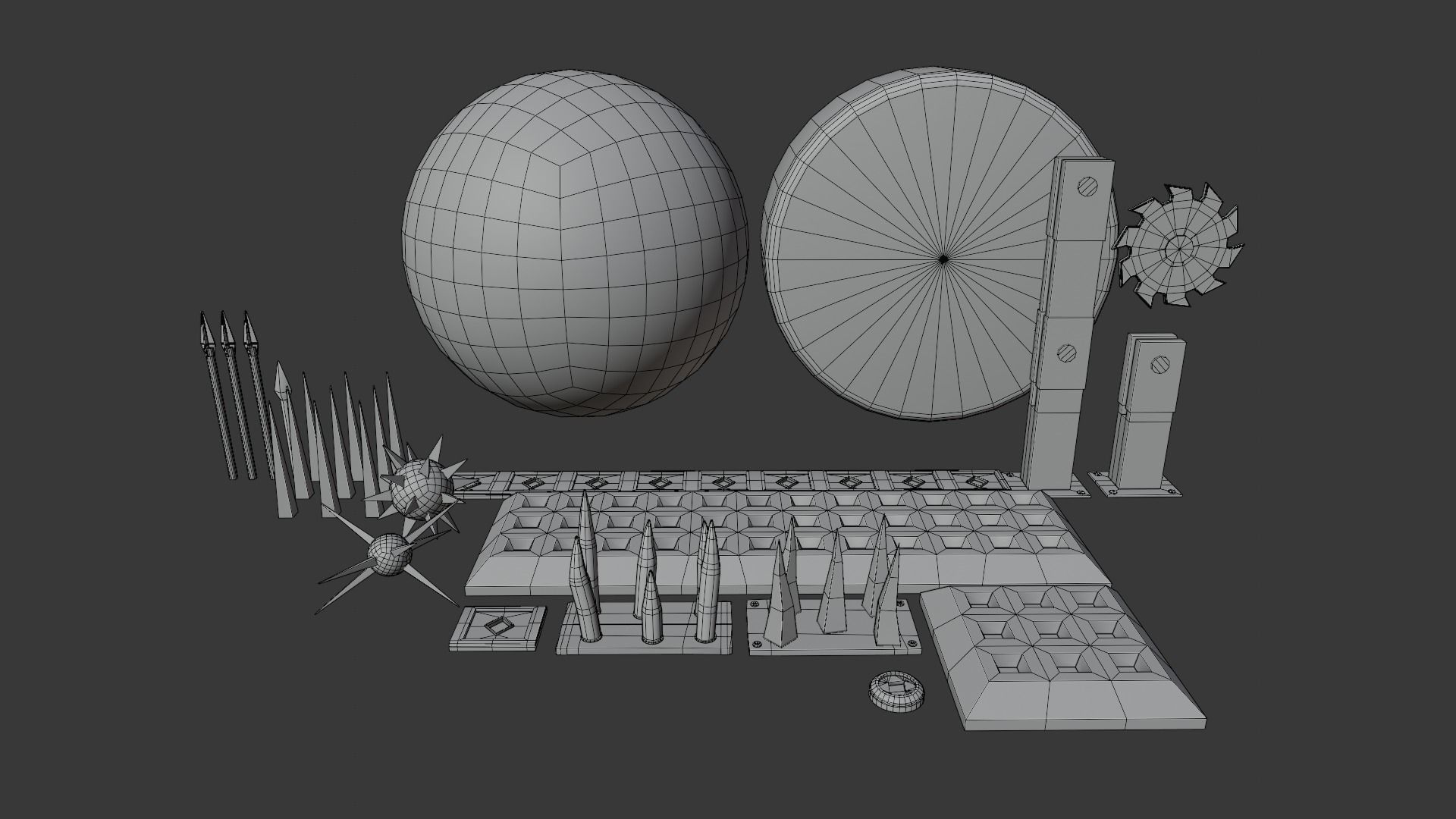 Piercing-Cutting Traps Low-poly 3D model_14