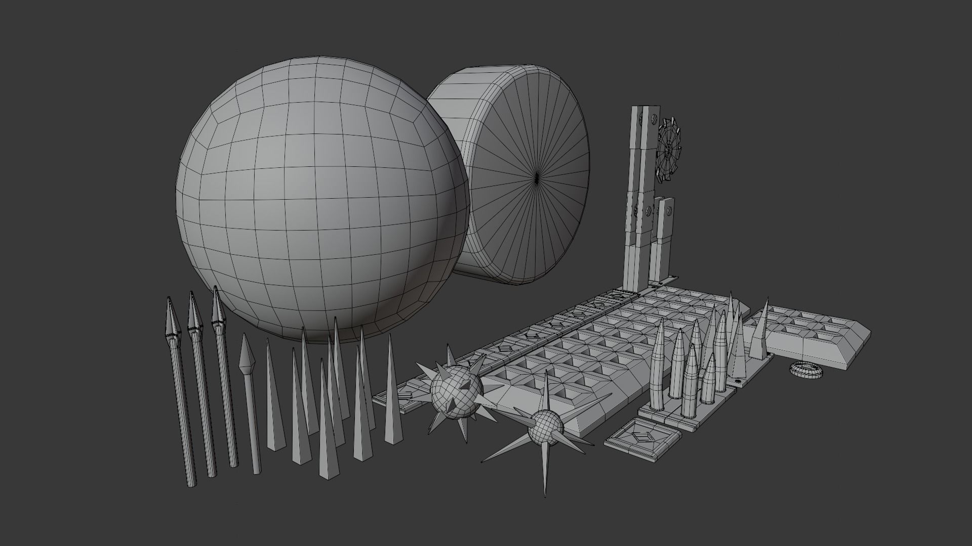 Piercing-Cutting Traps Low-poly 3D model_15