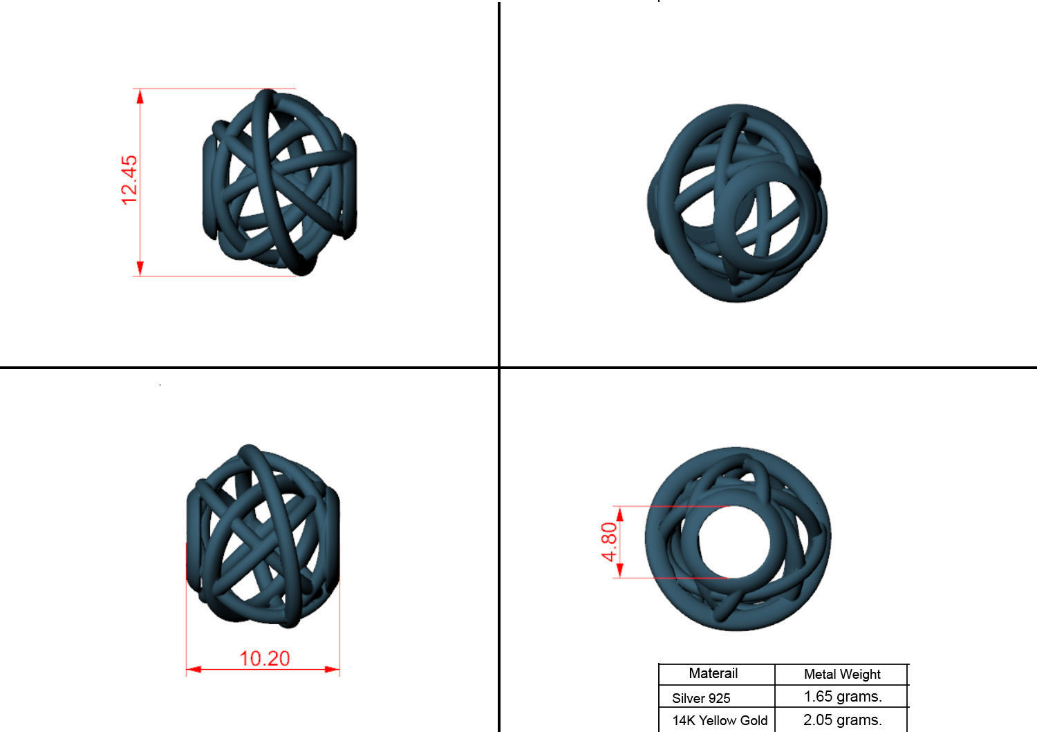 hollow charm 3D print model_1