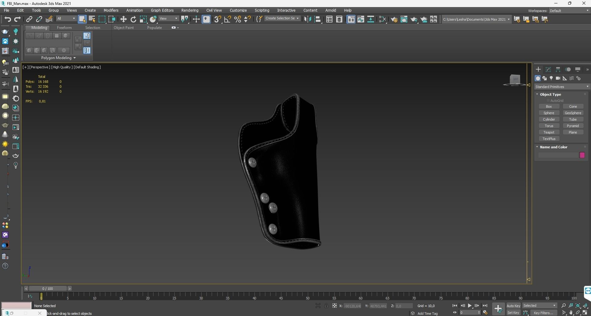 Holster Low-poly 3D model_2