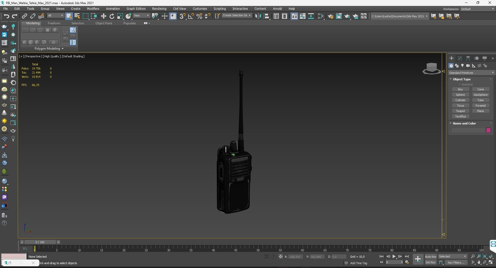 Walkie Talkie Low-poly 3D model_3