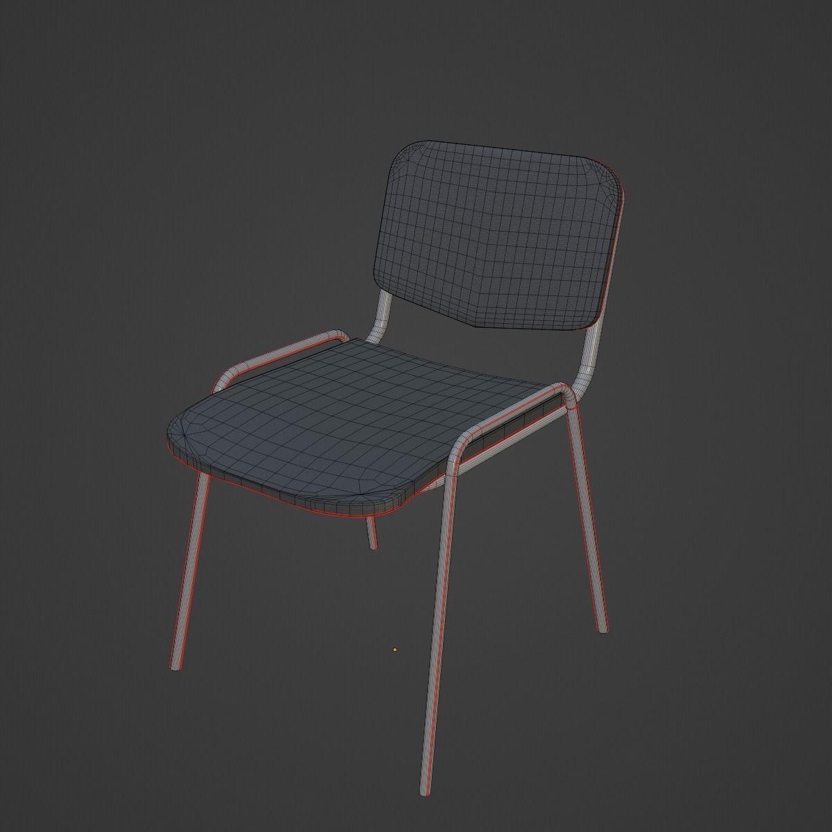Office Chair 02 Low-poly 3D model_16