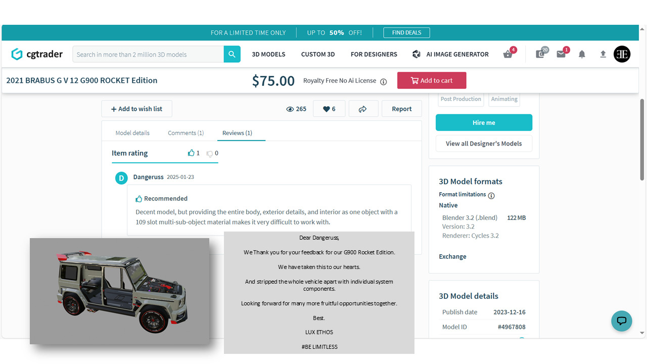 2024 2025 BRABUS G V 12 G900 ROCKET Edition 3D model_1