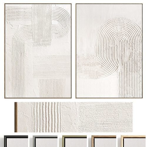 Plaster Two Photo Frame 480 Low-poly 3D model