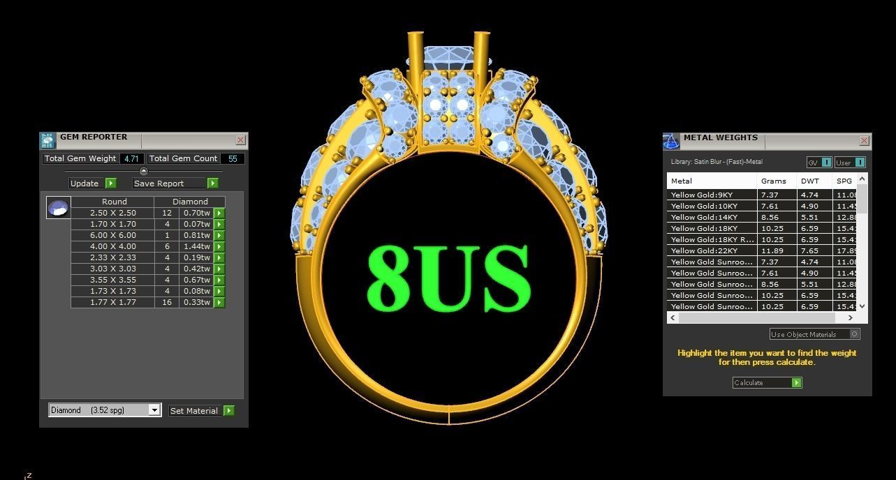  Wedding Men Diamond Ring 1MR75 3D print model_1