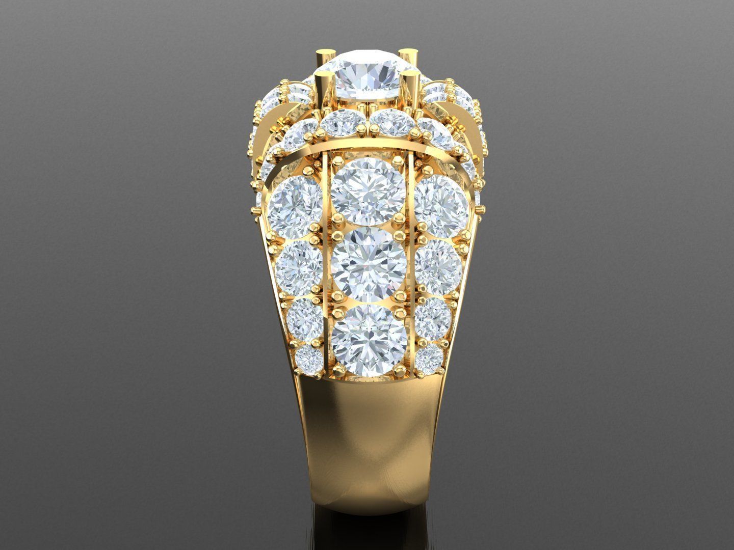  Wedding Men Diamond Ring 1MR75 3D print model_3