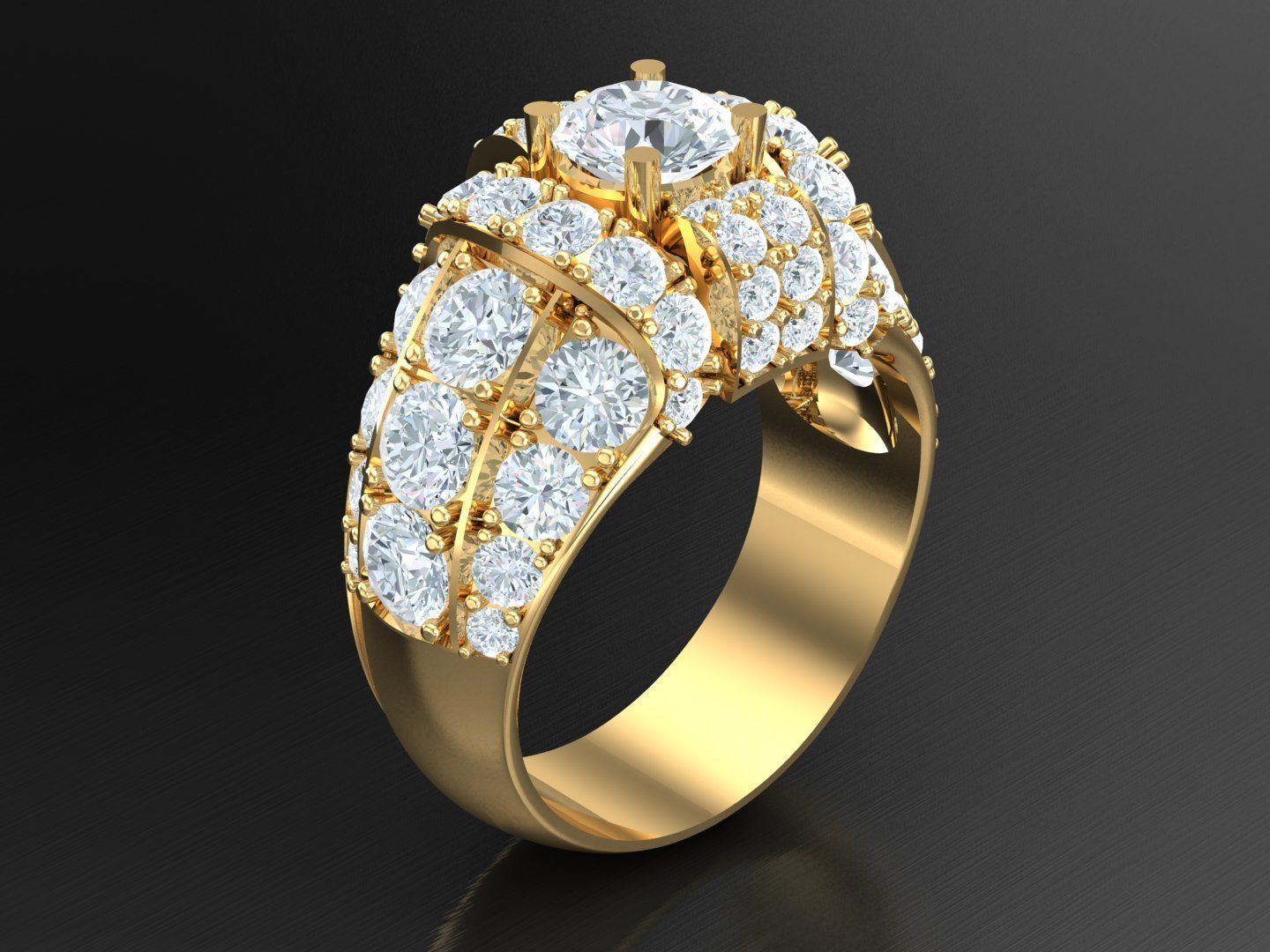  Wedding Men Diamond Ring 1MR75 3D print model_2
