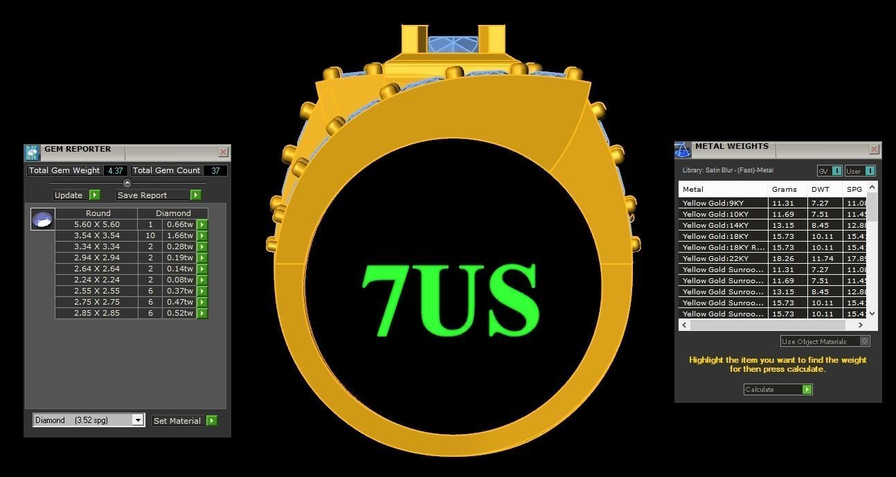  Wedding Men Diamond Ring 1MR74 3D print model_1