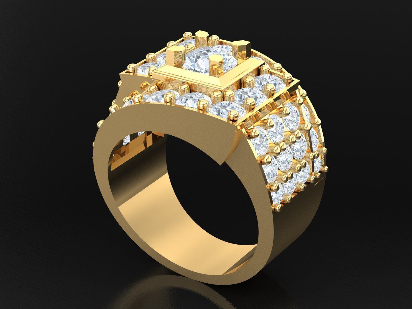  Wedding Men Diamond Ring 1MR74 3D print model_5