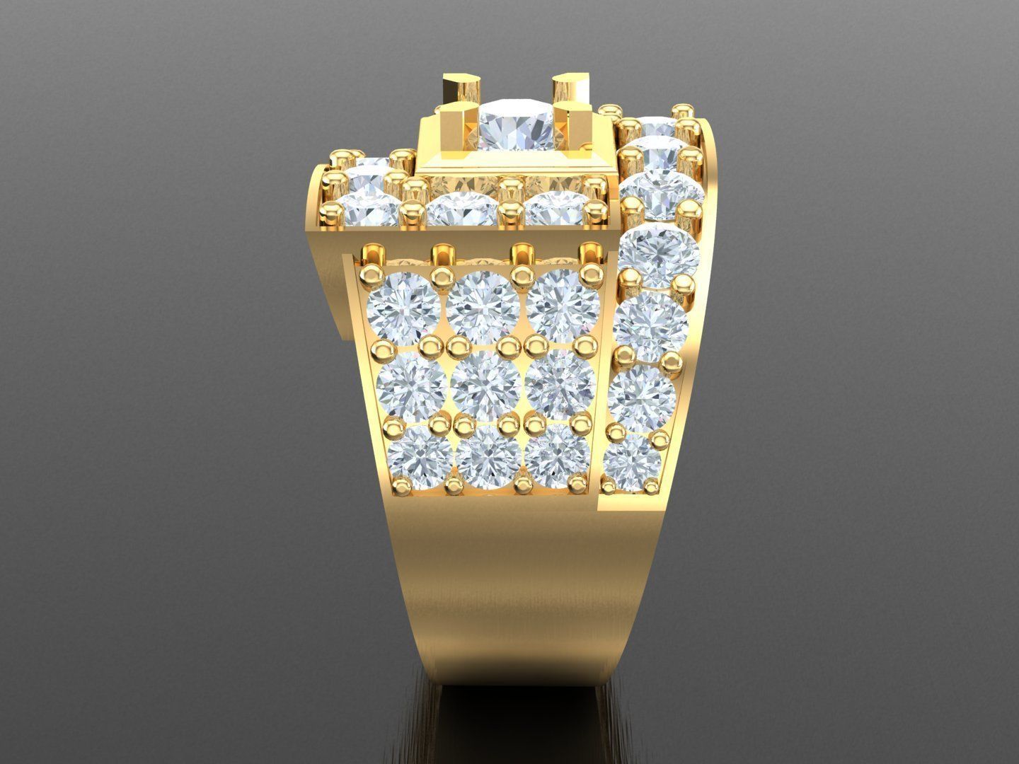  Wedding Men Diamond Ring 1MR74 3D print model_3