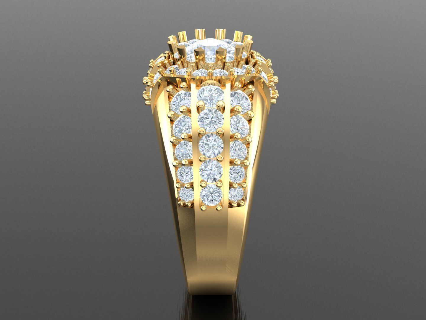  Wedding Men Diamond Ring 1MR73 3D print model_3