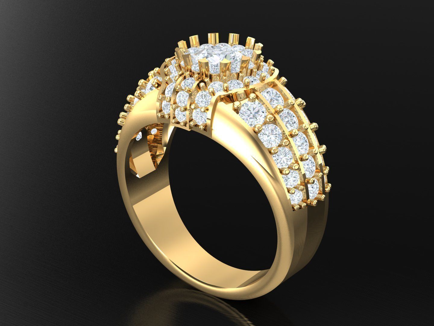 Wedding Men Diamond Ring 1MR73 3D print model_5