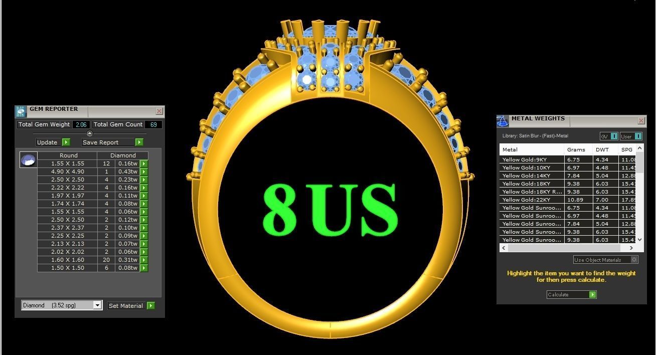  Wedding Men Diamond Ring 1MR73 3D print model_1