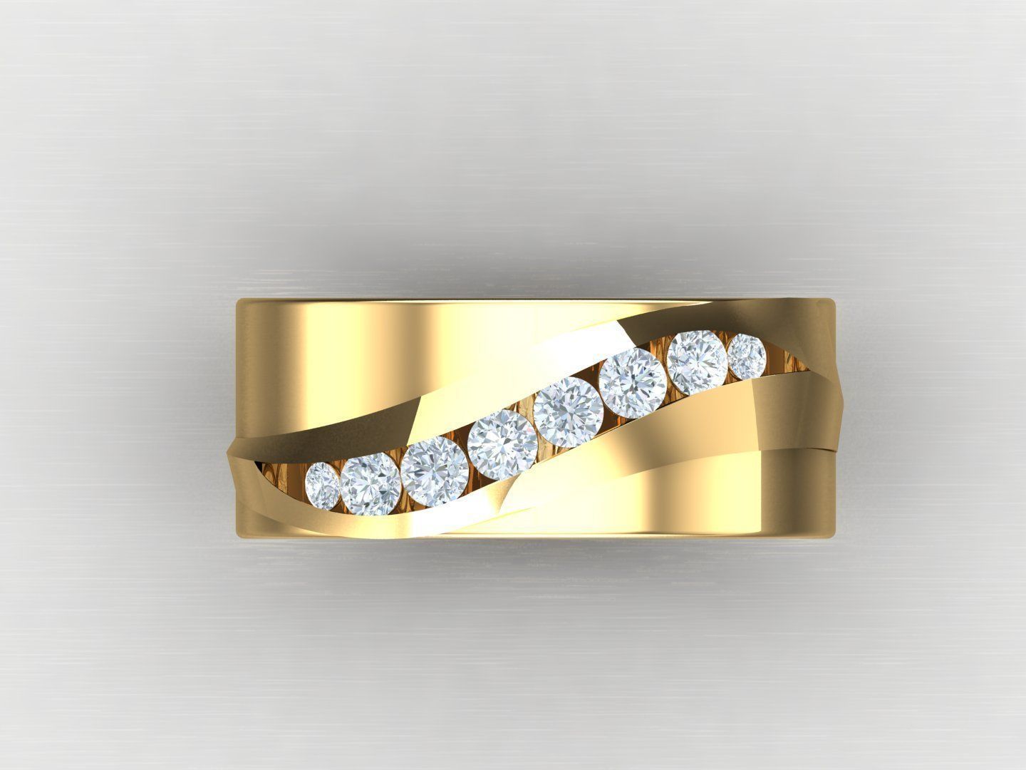  Wedding Men Diamond Ring 1MR71 3D print model_4