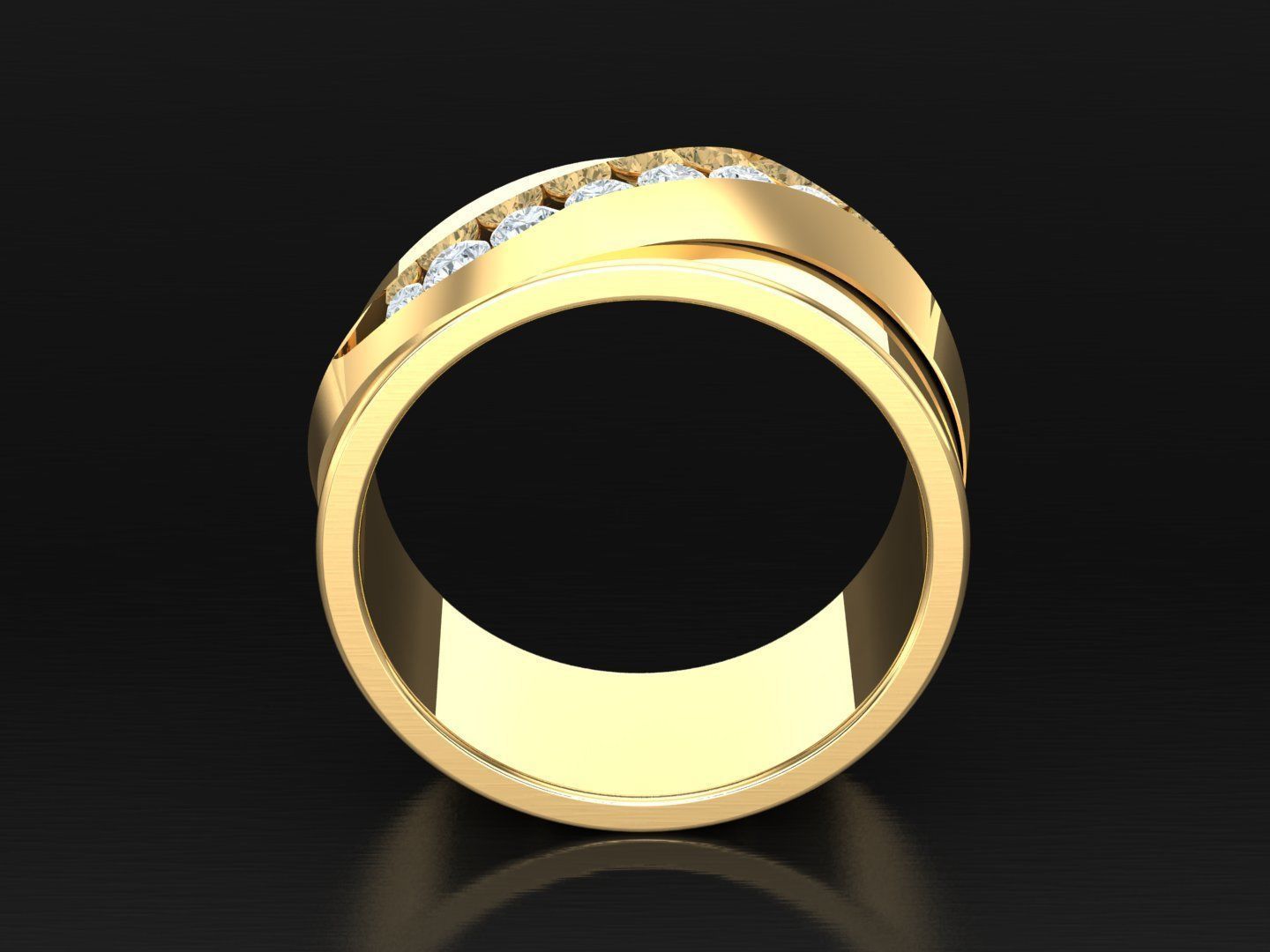  Wedding Men Diamond Ring 1MR71 3D print model_2