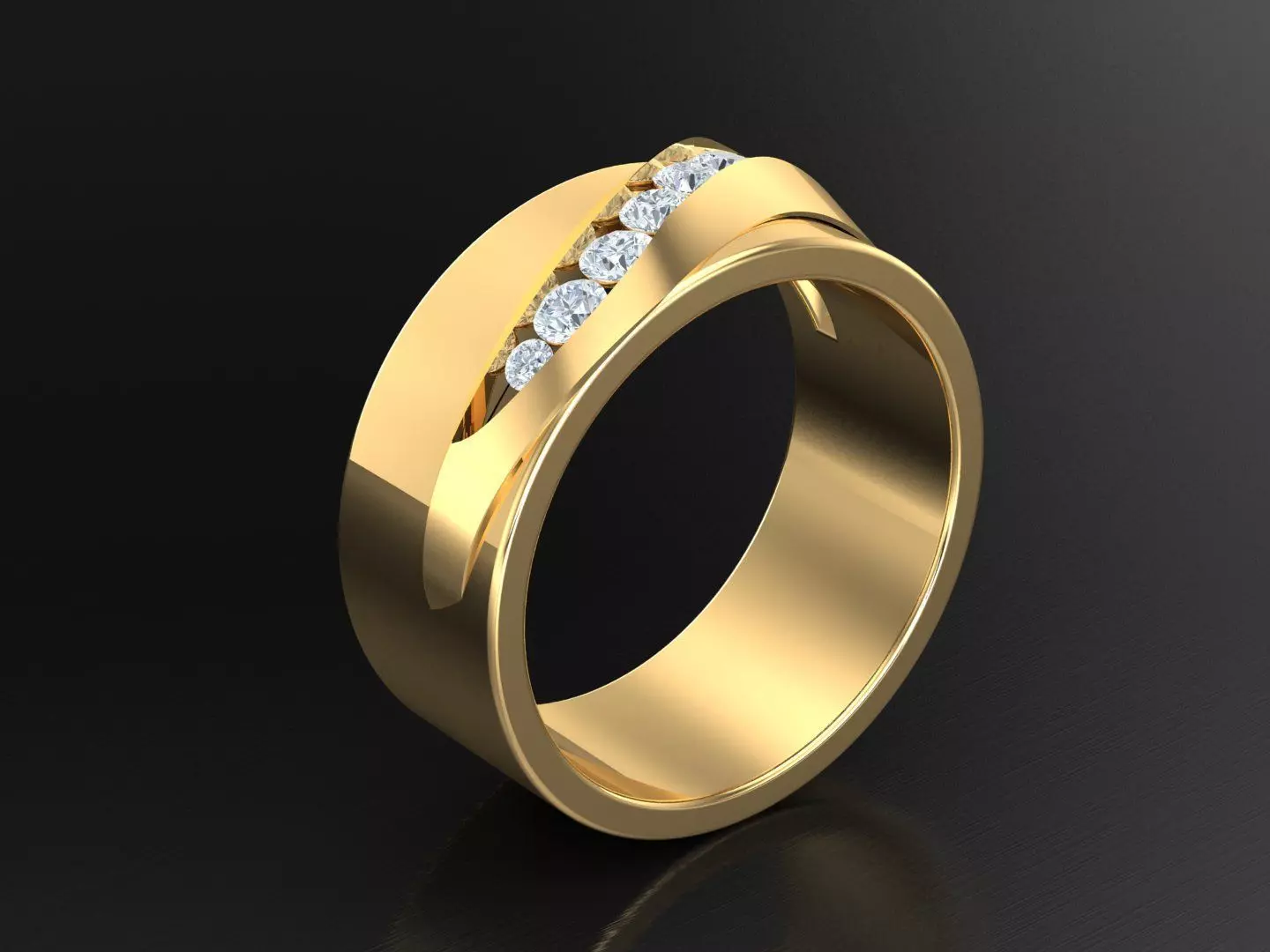  Wedding Men Diamond Ring 1MR71 3D print model_0
