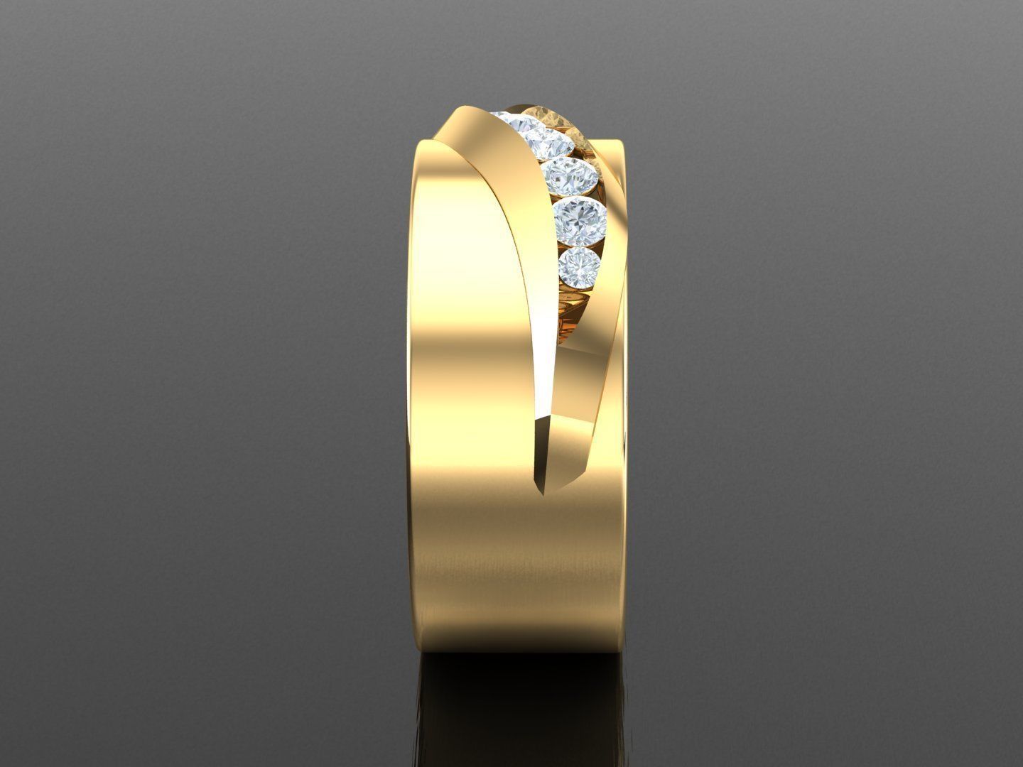  Wedding Men Diamond Ring 1MR71 3D print model_3