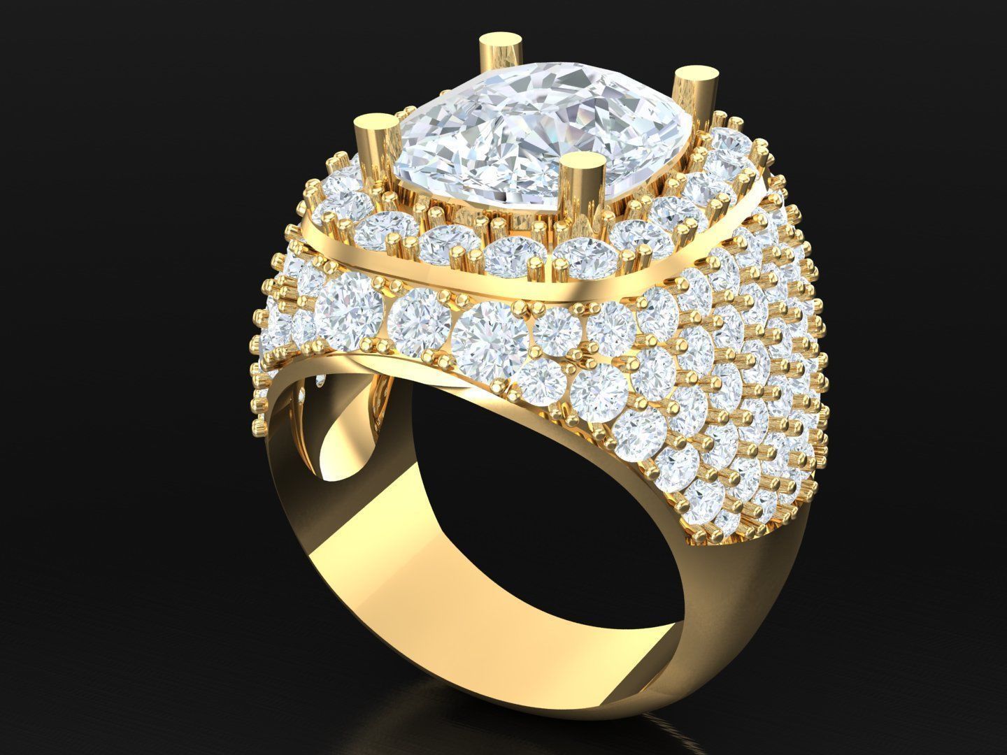  Wedding Men Diamond Ring 1MR70 3D print model_5