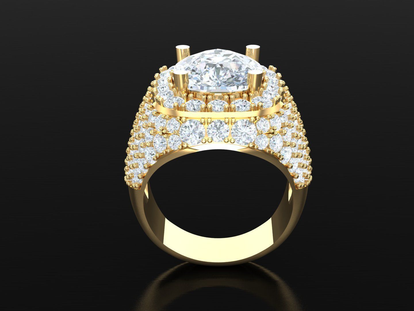  Wedding Men Diamond Ring 1MR70 3D print model_3