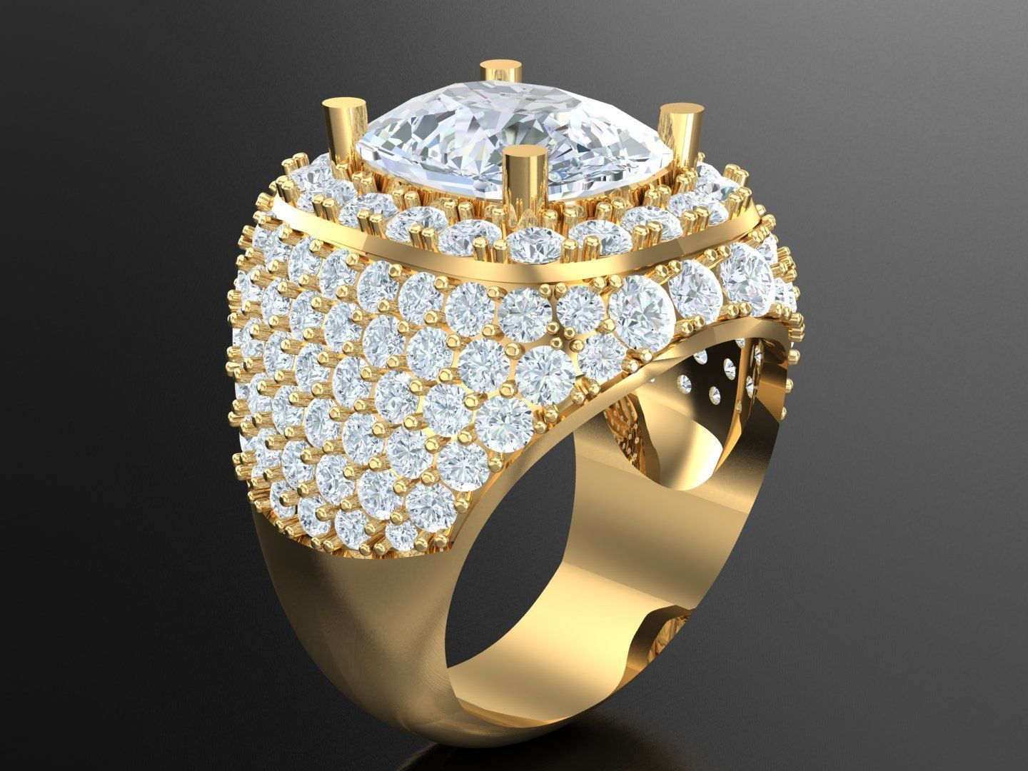  Wedding Men Diamond Ring 1MR70 3D print model_2