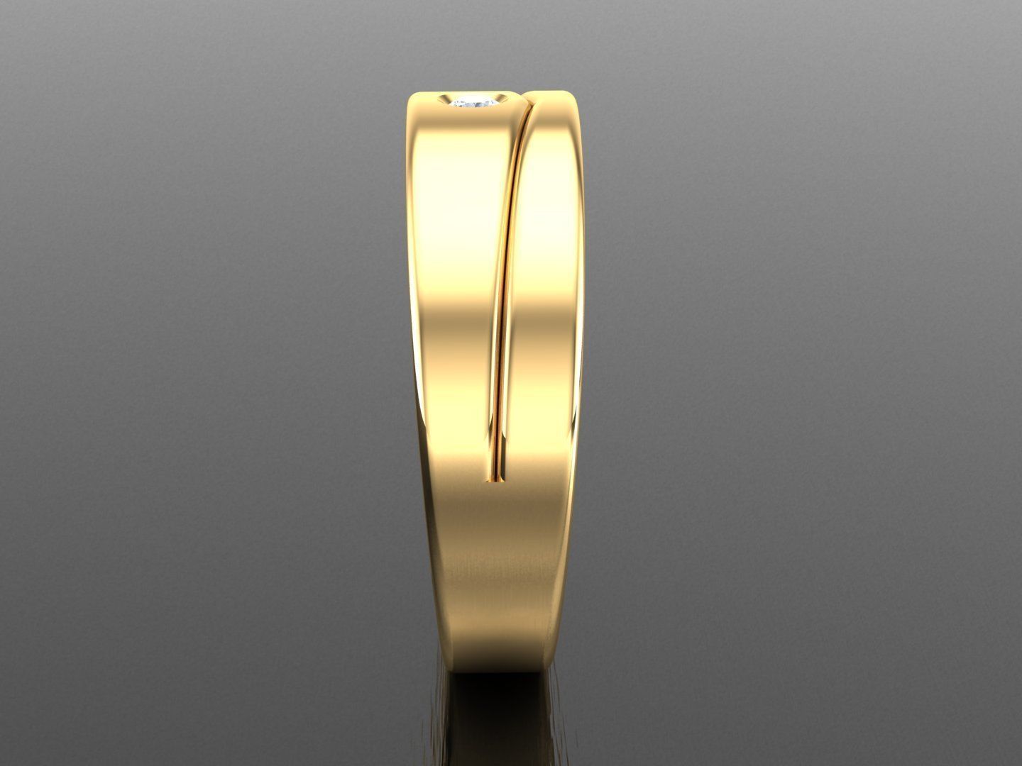  Wedding Men Diamond Ring 1MR69 3D print model_4