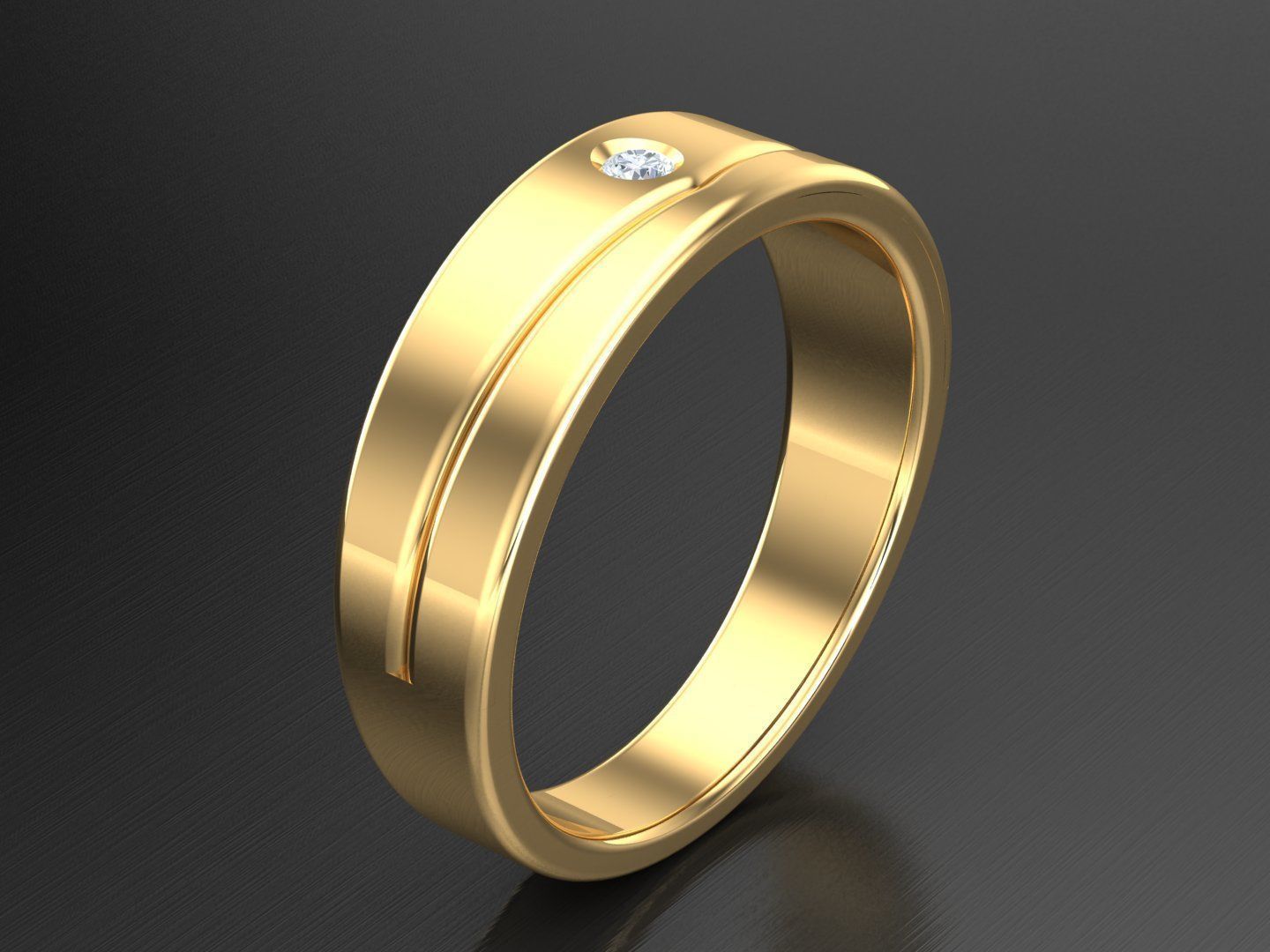  Wedding Men Diamond Ring 1MR69 3D print model_2