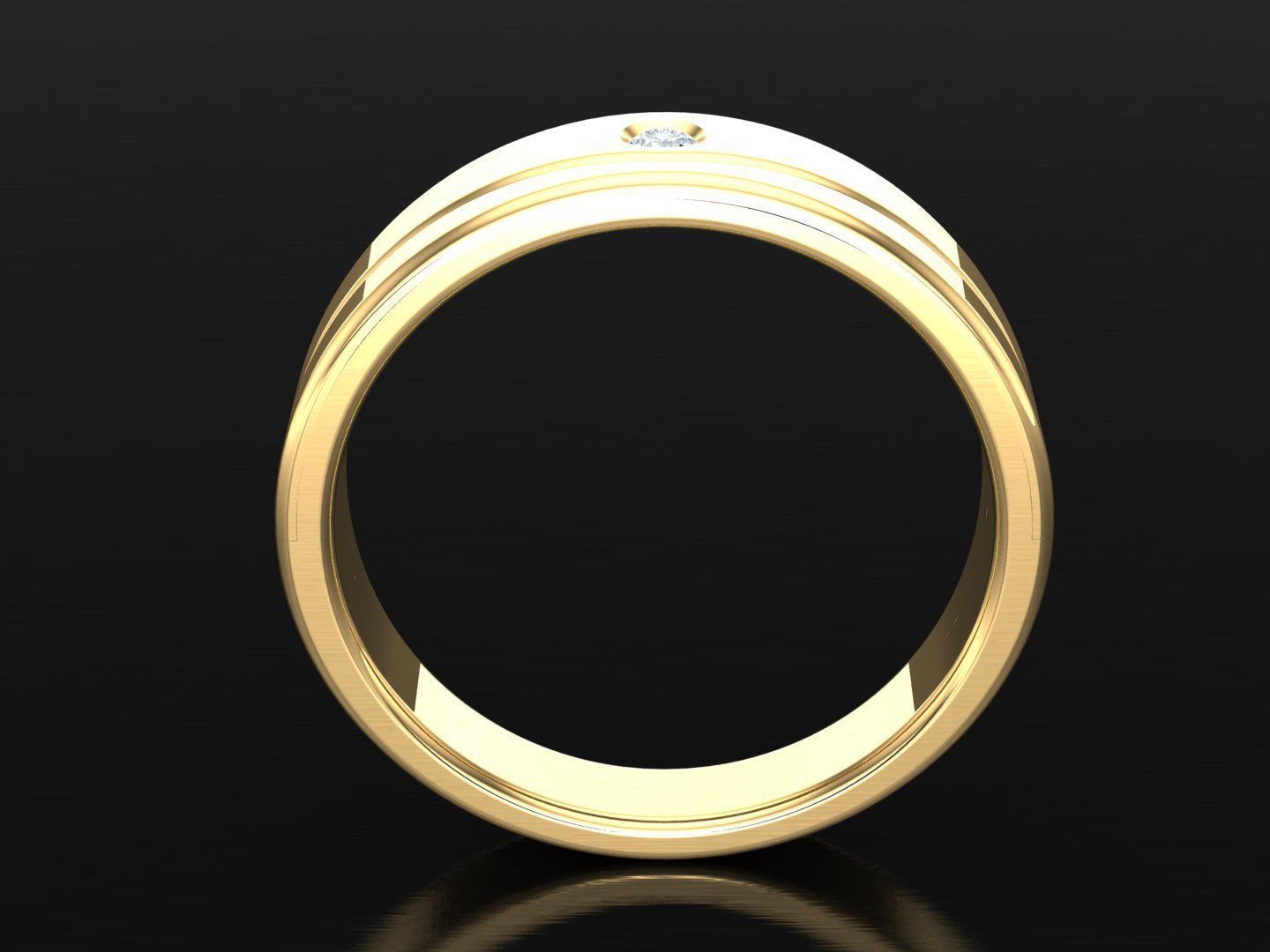  Wedding Men Diamond Ring 1MR69 3D print model_3