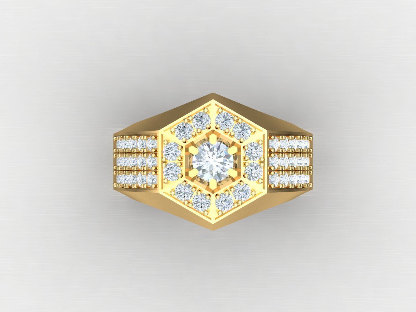  Wedding Men Diamond Ring 1MR68 3D print model_4