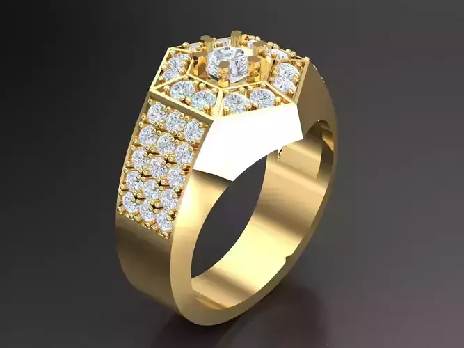  Wedding Men Diamond Ring 1MR68 3D print model
