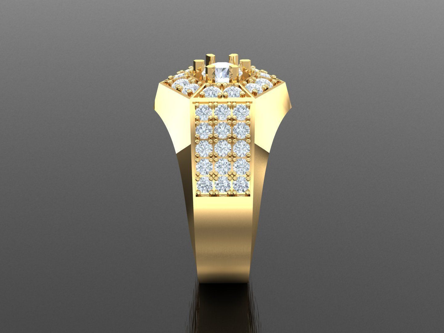  Wedding Men Diamond Ring 1MR68 3D print model_3